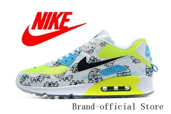 

Nike Air Max 90 Men's Running Shoes Sport Outdoor Sneakers Black colorful White Breathable comfortable non-slip