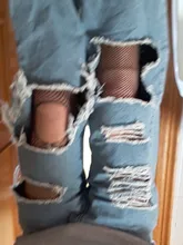 Pantalones vaqueros largos de Agujeros grandes para mujer, Vaqueros sexys informales, deshilachados y rasgados, ropa de mujer