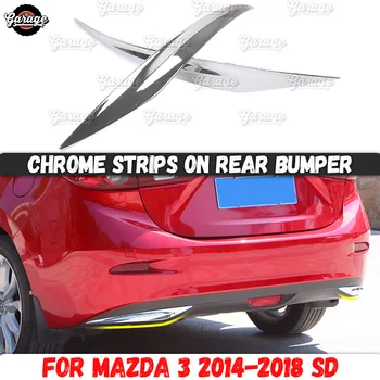 

Chrome strips on rear bumper case for Mazda 3 2014-2018 ABS plastic molding 1 set / 2 pcs decoration car styling