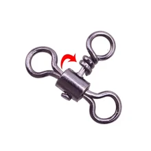 Pivote de pesca giratorio de acero inoxidable, conector de sedal giratorio de 3 vías de 12mm/14mm/16mm/19mm/24mm, 10 unids/lote