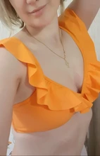 Bikini-Sets Biquinis Bathing-Suit CUPSHE Swimwear Women Orange Floral-Bottom Two-Pieces