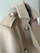 Trench-Coat Female Vintage White Winter Women Double-Breasted Long Solid Slim for Sashes