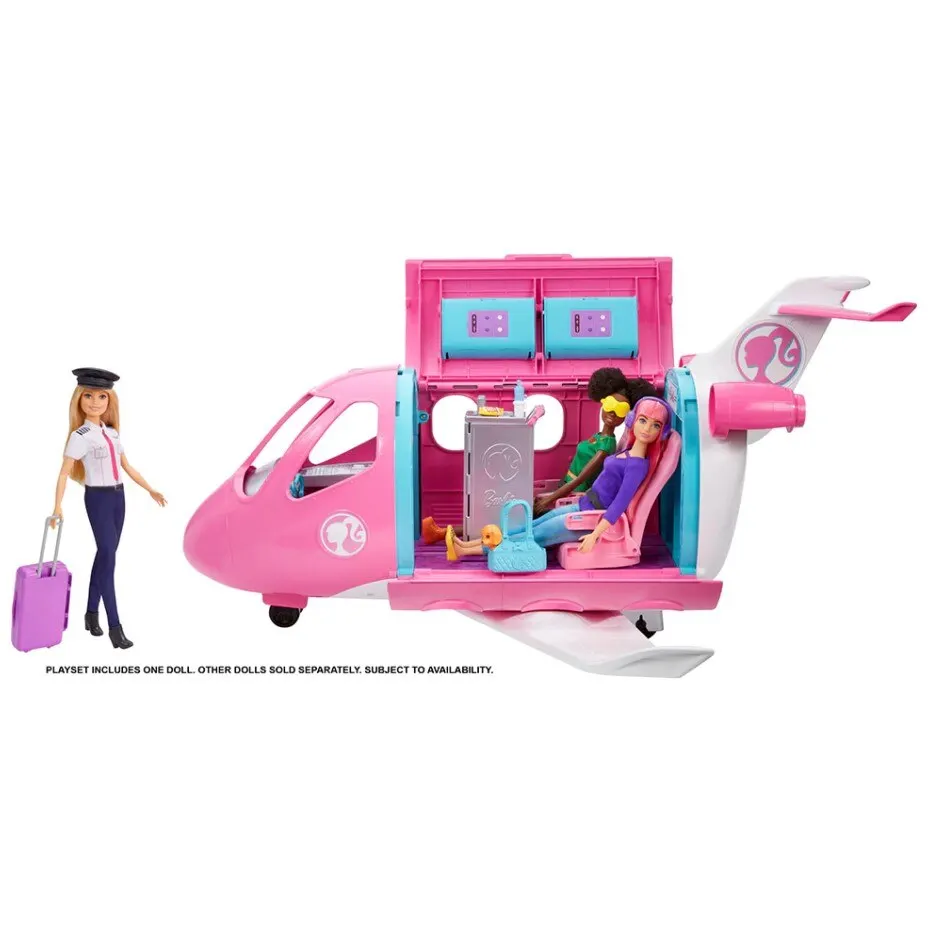 Barbie Vliegtuig Uw Dromen, Speelgoed Vliegtuig Met Pop En Pop Accessoires, Meisjes Over 3 Jaar (Mattel GJB33) - Speelgoed & Hobbies
