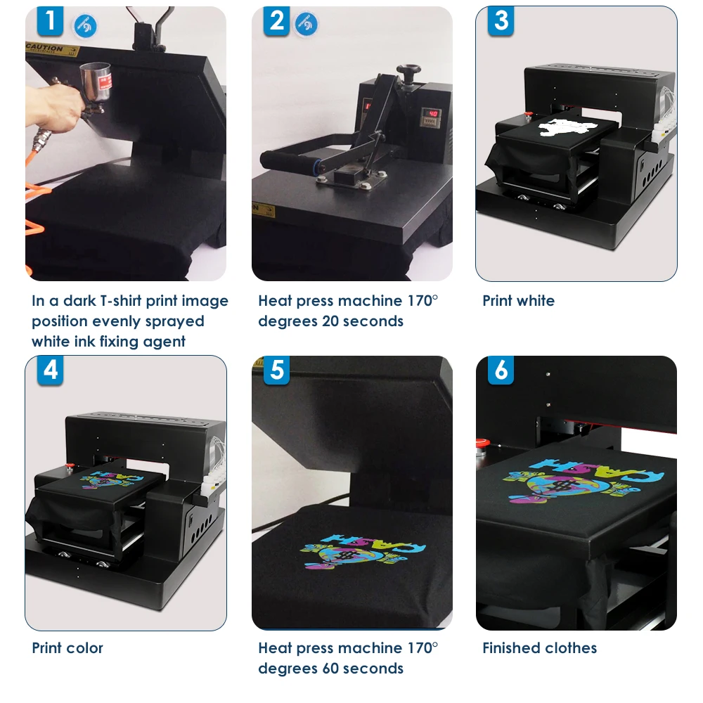 Автоматический A3 планшетный принтер DTG принтер футболка печатная машина для темного и светильник футболка детская одежда печатная машина
