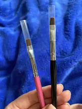 Cepillo de limpieza de polvo para uñas, mango de madera para cutículas planas, brillantes, para manicura artística, 1 unidad