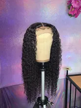 30 pulgadas de la onda profunda mechones con cierre rizado mechones con Frontal 3 4 mechones peruano de la armadura Lemoda Remy extensión del cabello humano