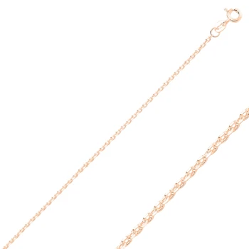 

Silver 925 Sterling 60 Micron Tıraşlı Forse Rose Gold Plated Chain Necklace