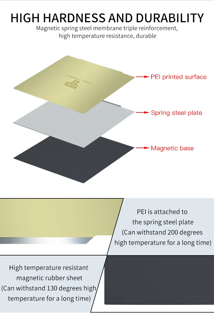 timing belt TWOTREES Upgrade Removal Spring Steel PEI Sheet Pre-Applied PEI Flex Magnetic Base for CR10 Ender Sappheiros Hot Bed Sticker uv printer head