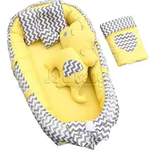 "Jaju Baby Nest Gri-Sari Desenli 6 parcha Babynest Set"