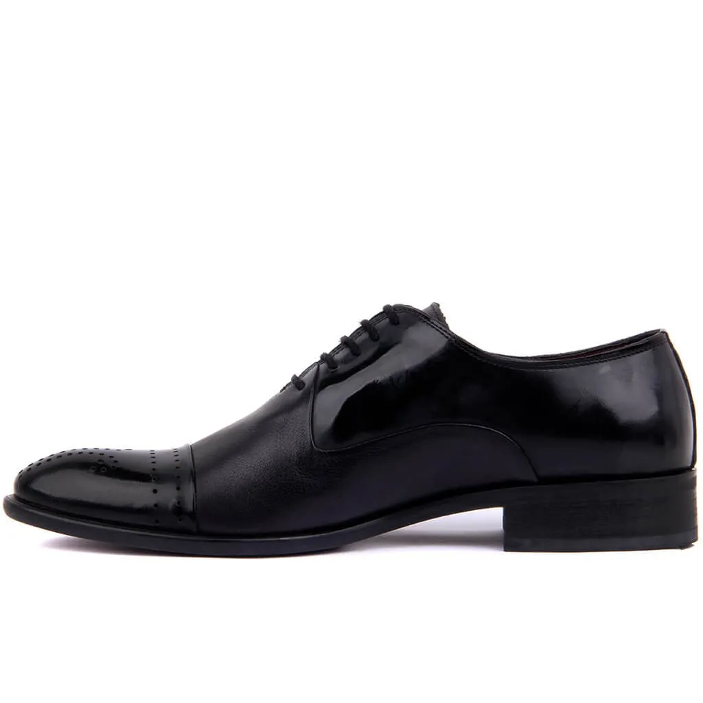 Sail-Lakers Black Leather Sole Leather Outsole Men 'S Classic Shoes