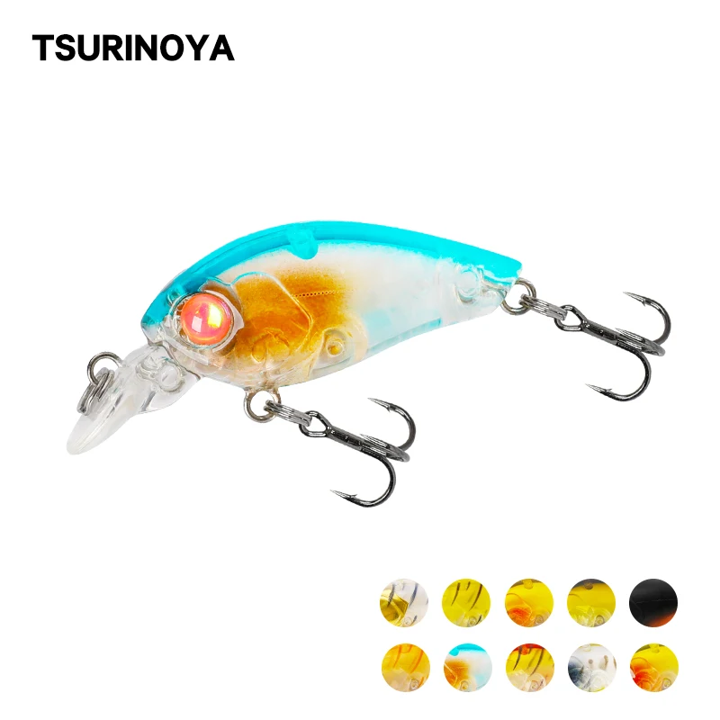 TSURINOYA Mini Crankbait жесткая рыболовная приманка DW24 плавающие воблеры кривошипная