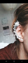 2021 nueva moda elegante Vintage Punk gótico para la oreja, de estrás de cristal brazalete de Clip de perno pendientes 1E321