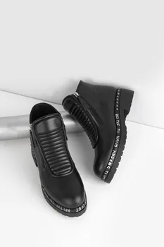 

ILVi-Genuine Leather Handmade Hanna Women's Boot Black Leather Women Shoes 2020 Spring Summer (Made in Turkey)