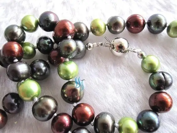 

New Arrival Round Pearl Necklace 18 inches 7-8mm Multicolor Freshwater Pearl Fashion Jewelry Charming Women Gift