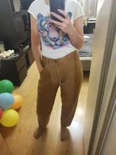 Mom Jeans Trousers Harem Pants Boyfriend Brown Streetwear Pink Vintage Green High-Waist