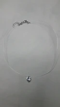 Collar de hilo de pescar transparente para mujer, cadena Invisible de Color plateado, gargantilla de diamantes de imitación para mujer
