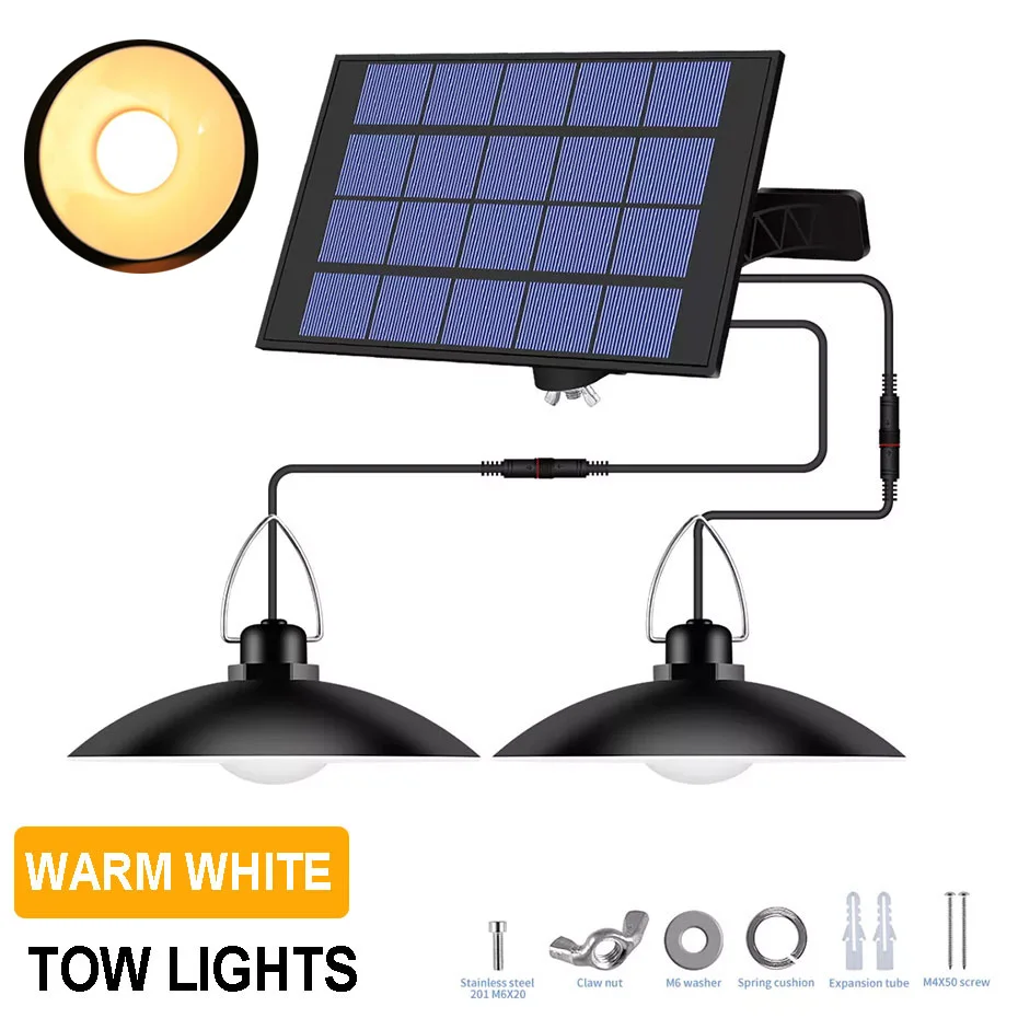 1/2/3/4 Head LED Solar Pendant Light Outdoor Indoor Solar Lamps with IP65 Waterproof Wall Lamp Suitable for Home Lighting led solar garden lights Solar Lamps