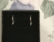 Moonmory-pendientes de aro de Plata de Ley 925 100% auténtica con piedras de arcoíris para mujer europea, 2021