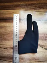 Guante de artista antiincrustante para dibujar, guante de escritura de tableta Digital de pintura de 2 dedos negro para estudiantes de arte amante de las Artes