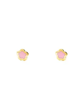 

Earrings Gold Girl Daisy pink enamel (9kts)