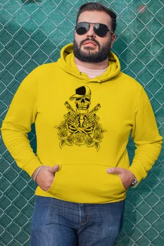 

Angemiel Wear Gangster Skeleton Yellow Men 'S Hooded Sweatshirt