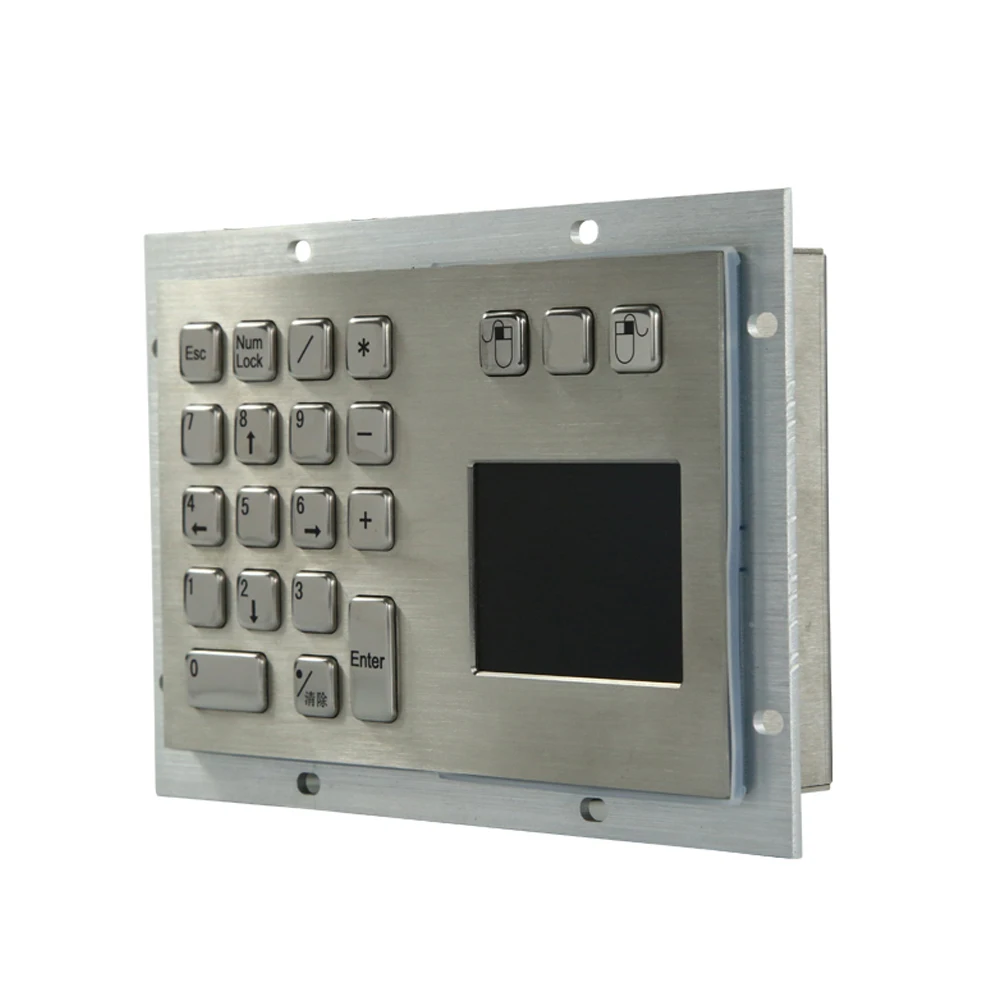 

Waterproof IP65 Panel Mount Stainless Steel 21 Buttons Metal Numeric Keypad with Integrated Touchpad