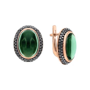 

Gold earrings with tourmaline and cubic zirconia sunlight sample 585