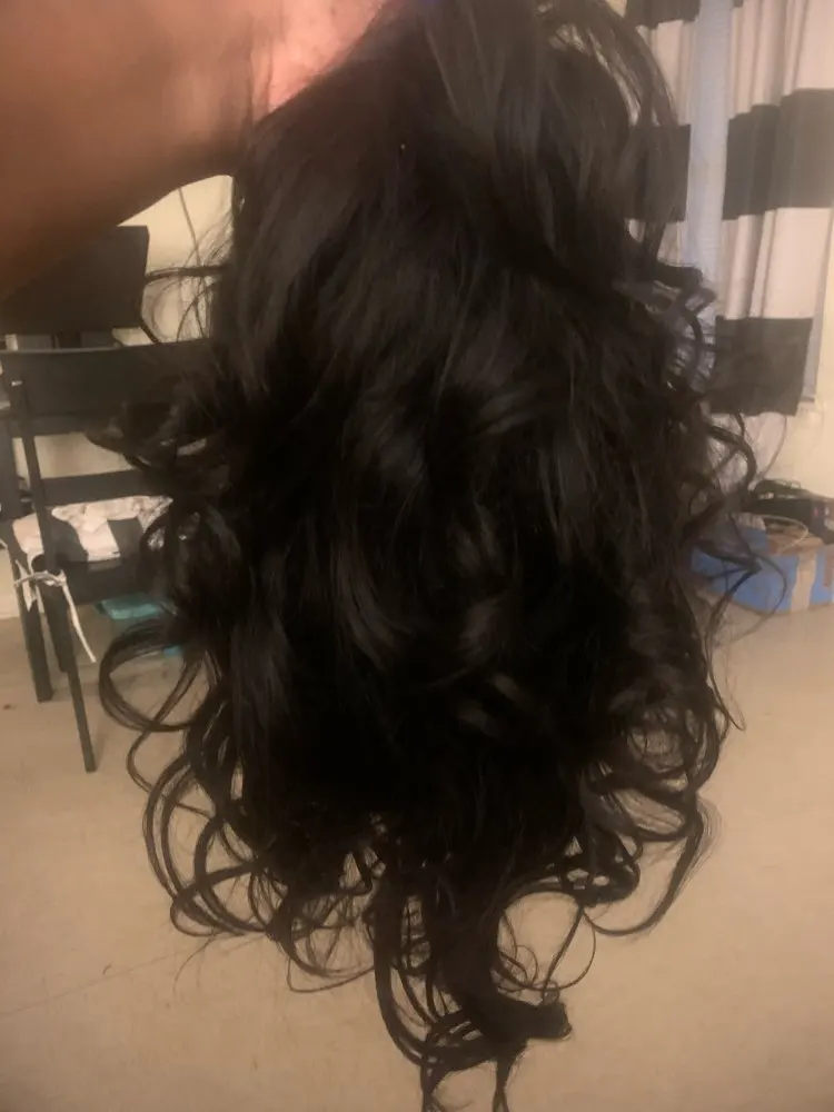 Peruvian Loose Wave Curly Human Hair Frontal Wig photo review