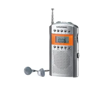 

GRUNDIG MINI 62 ORANGE/SILVER DIGITAL FM RADIO PORTABLE SPEAKER AND HEADPHONES