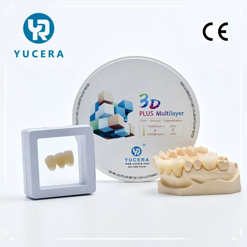 

Yucera dental consumable zirkon system 95mm×18mm 3d plus zirconia dental block ceramic for cad cam