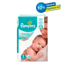 Pampers Procare Premium Protection Размер 1, 38 шт., 2–5 кг