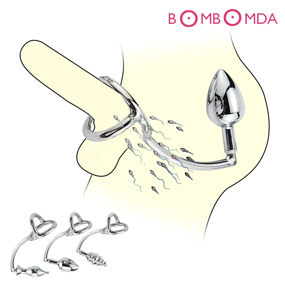 2 in 1 Anal Plug Penis RingSex Toy For Men Butt Prostate Massage Cock Ring Delay Ejaculation Anus Dilator Sex Shop | Красота и