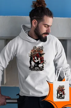 

Angemiel Wear Crow and Witch White Male Hooded Sweatshirt Bags Kombin