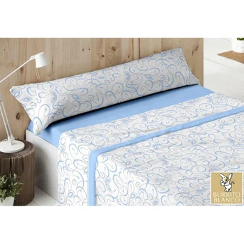 

Set Bed Sheet Coral DORVEL White Burrito 721 Blue 90x190/200 cm