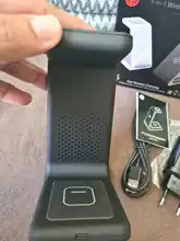 Bonola-estación de carga inalámbrica Qi 3 en 1, para iPhone11Pro/Xr/Xs/AirPods Pro/iWatch5, SamsungS10/Buds/Watch