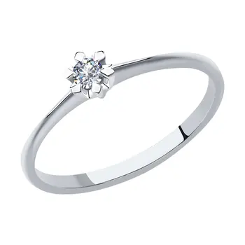 

Sokolov ring in white gold with Diamond, fashion jewelry, 585, women's male