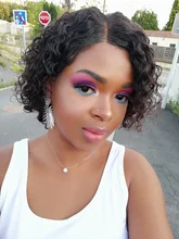 Transpare-Peluca de cabello humano rizado de 13x6 para mujeres negras, postizo de encaje Frontal con ondas profundas, prearrancado, 360 densidad, HD