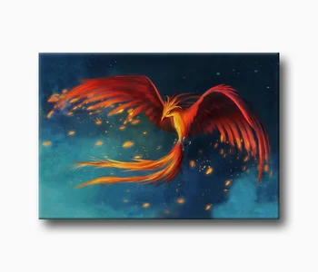 

Red Fire Bird Canvas Painting-Canvas Art Print Home Picture Frames Wall Photo Frame