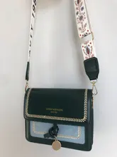 Bolso cruzado de cuero de color de contraste para mujer, bandolera de hombro sencilla de viaje, a la moda, 2020