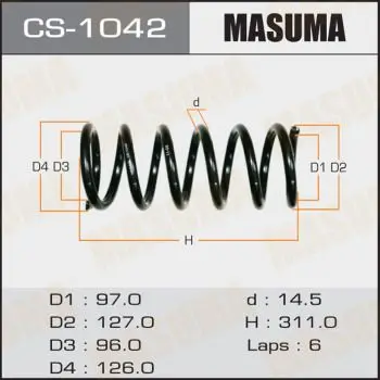 Пружина подвески Masuma rear NOAH/ CR40 MASUMA CS1042|Детали амортизаторов| |