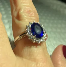 CZCITY-anillo de compromiso de Plata de Ley 925 con gema de rubí y zafiro, para mujeres