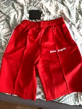 Palm Angels-pantalones cortos de algodón para hombre y mujer, pantalones casuales para la playa, con logotipo de la letra, Estilo de pareja, Unisex