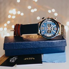 LIGE-Reloj analógico de cuero para Hombre, accesorio de pulsera resistente al agua con cronógrafo, marca de lujo deportivo de complemento masculino con diseño moderno, disponible en color azul, 2021