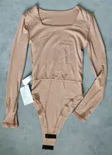 BRADELY MICHELLE Sexy Women Slim Long Sleeve Cotton Tops Bodysuits With Hidden Button