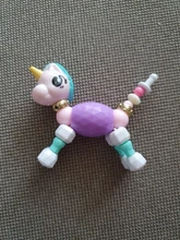 Pulsera de animal de transformación DIY para niños y niñas, brazalete elástico de unicornio, regalo de joyería creativo