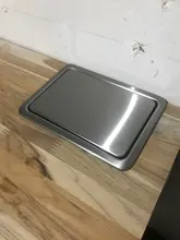 Can Balance-Swing Trash-Bin Kitchen-Counter-Top Garbage Stainless-Steel Flap-Lid-Cover