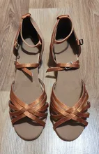 Zapatos de salón tango salsa Latino para niñas, zapatos de tacón bajo, 20 colores