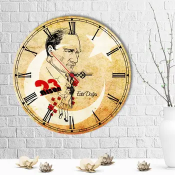 

Personalized 23 April Design Wooden Wall Clock (30 cm.)-3