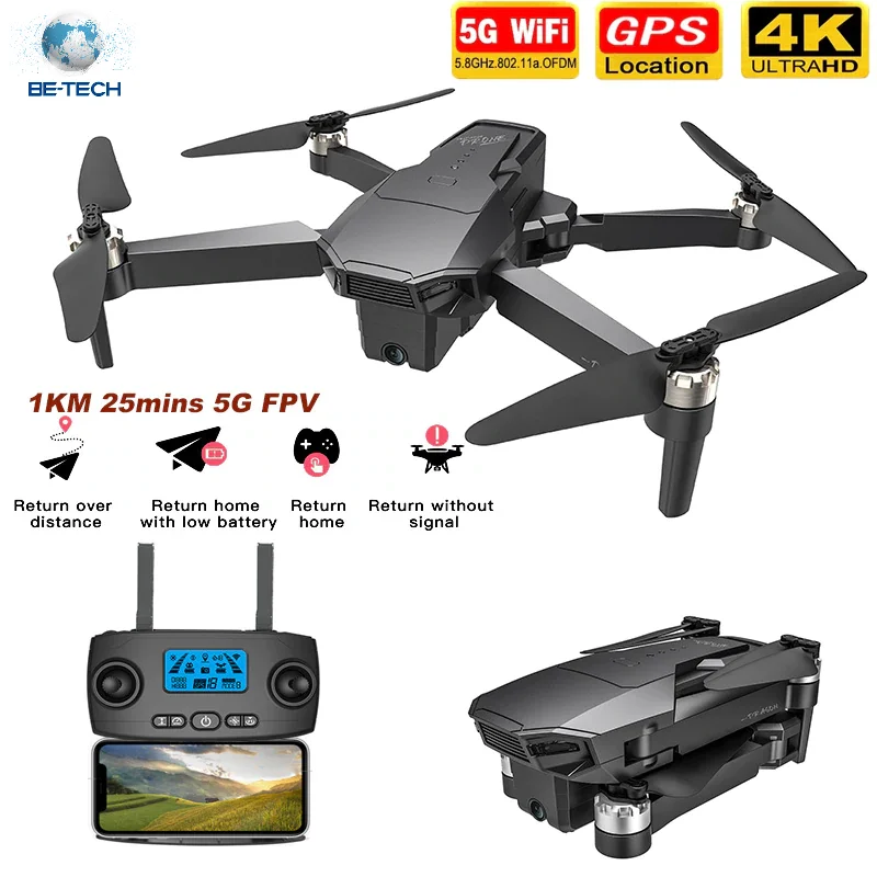 

KF107 GPS Drone with 4K HD Dual Camera 25Mins 1.5KM Long Distance 5G Wifi FPV Brushless Pro Quadcopter For Xmas/ New Year Gifts