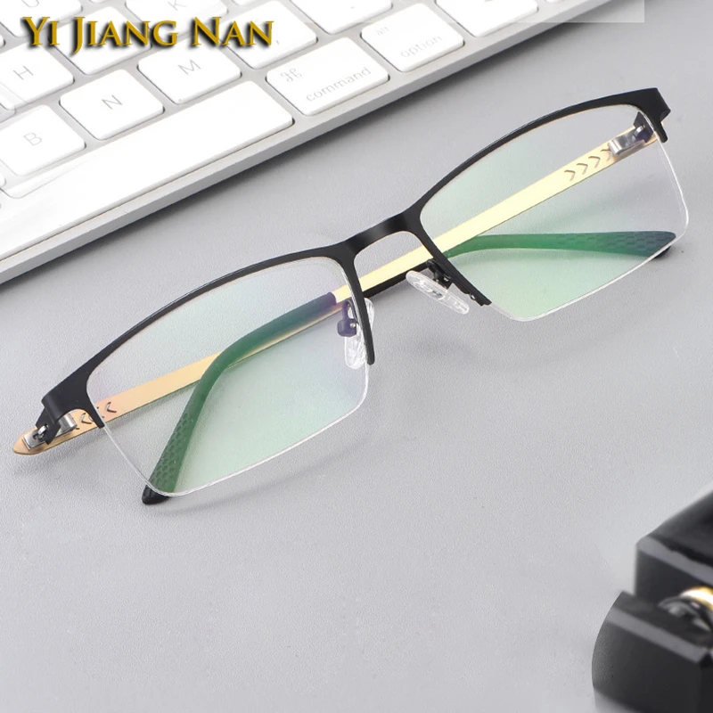 Оптические очки-половинки в оправе, очки Gafas Vista Hombre, прозрачные линзы, мужские классические очки по рецепту Oculos De Grau для женщин